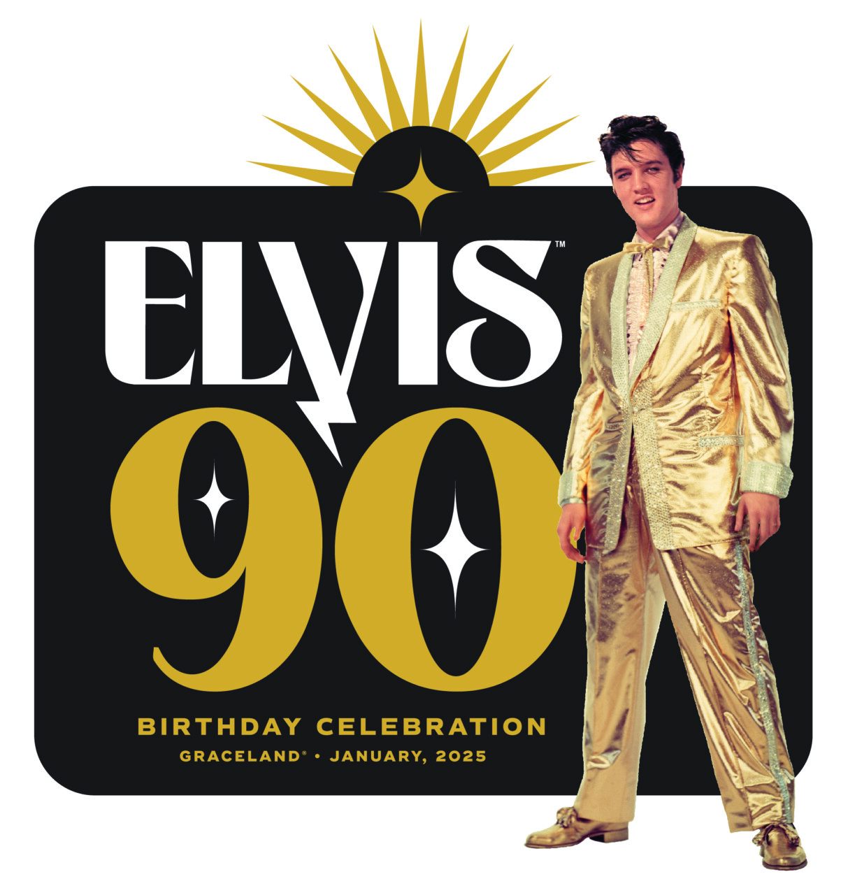 Elvis 90th Birthday Logo